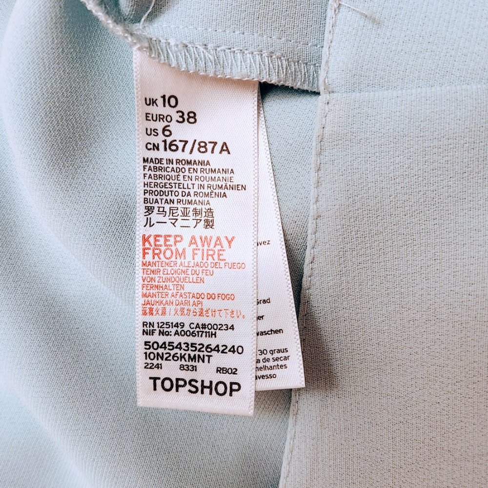 TopShop Baby Light Blue Off Shoulder Lined Dress size 6. Fits sizes S, M, PM - Picture 6 of 11